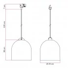 Lampă suspendată cu șină și abajur ceramic Campana M