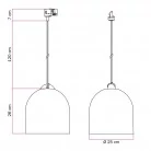 Lampă suspendată cu șină și abajur ceramic Campana M