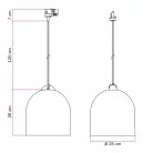 Lampă suspendată cu șină și abajur ceramic Campana M