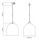 Lampă suspendată cu șină și abajur ceramic Campana M