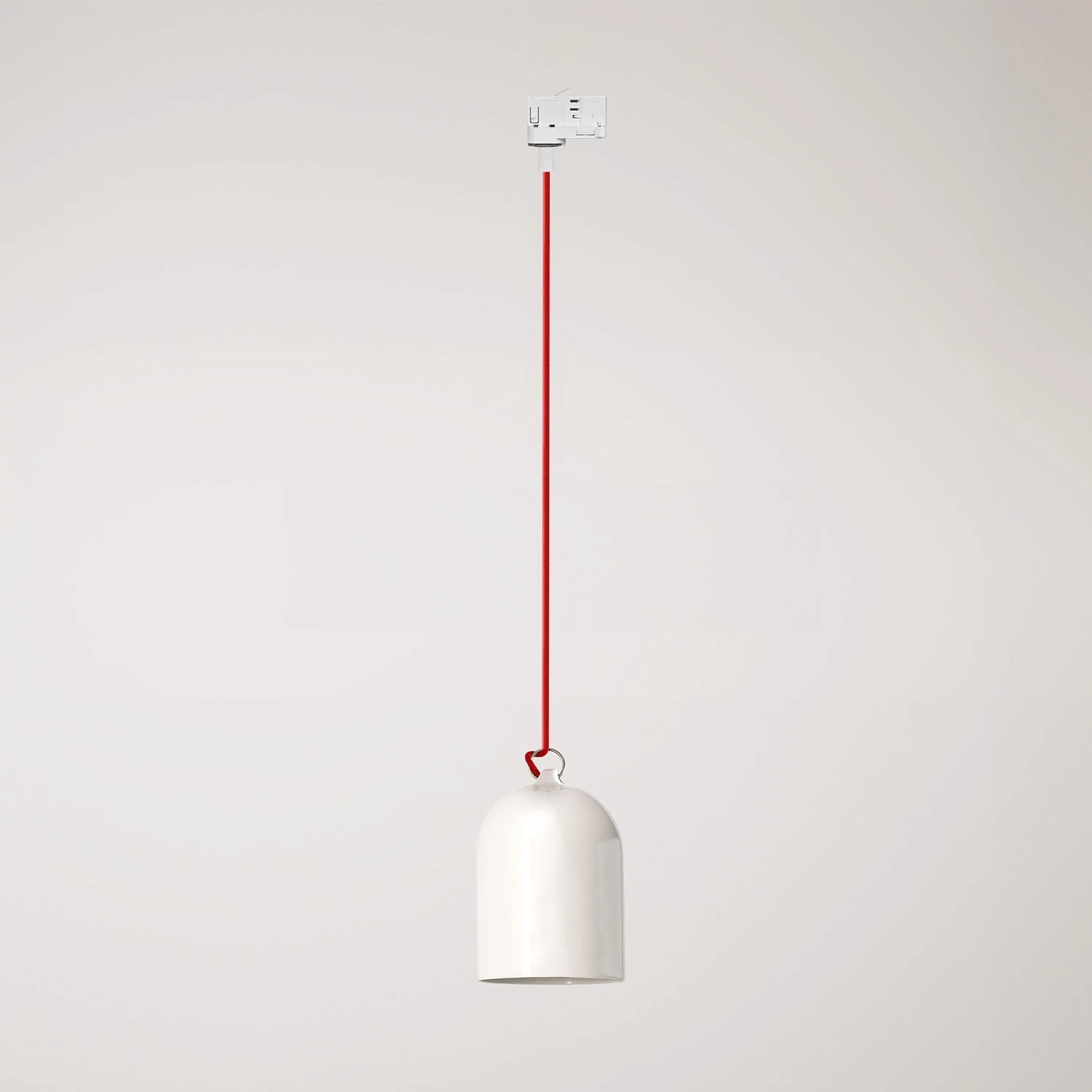 Lampă suspendată cu șină și abajur ceramic mini Campana