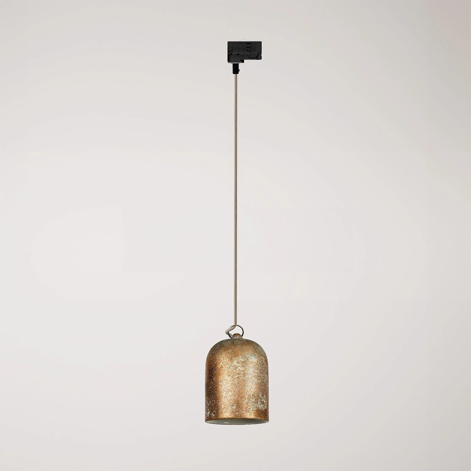 Lampă suspendată cu șină și abajur ceramic mini Campana