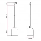Lampă suspendată cu șină și abajur ceramic mini Campana