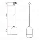 Lampă suspendată cu șină și abajur ceramic mini Campana