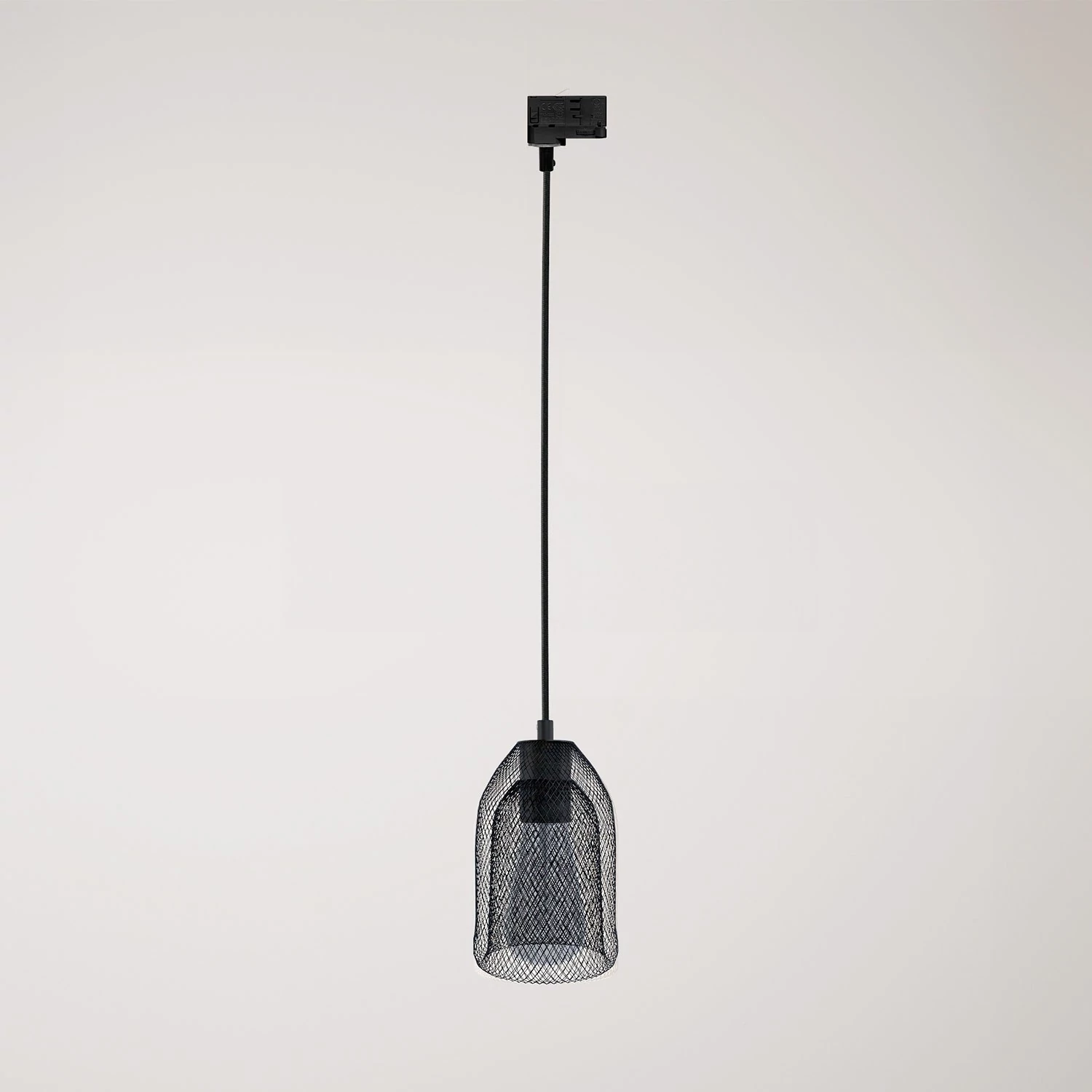 Lustră suspendată Ghostbell cu abajur, compatibilă cu sistemele de șine