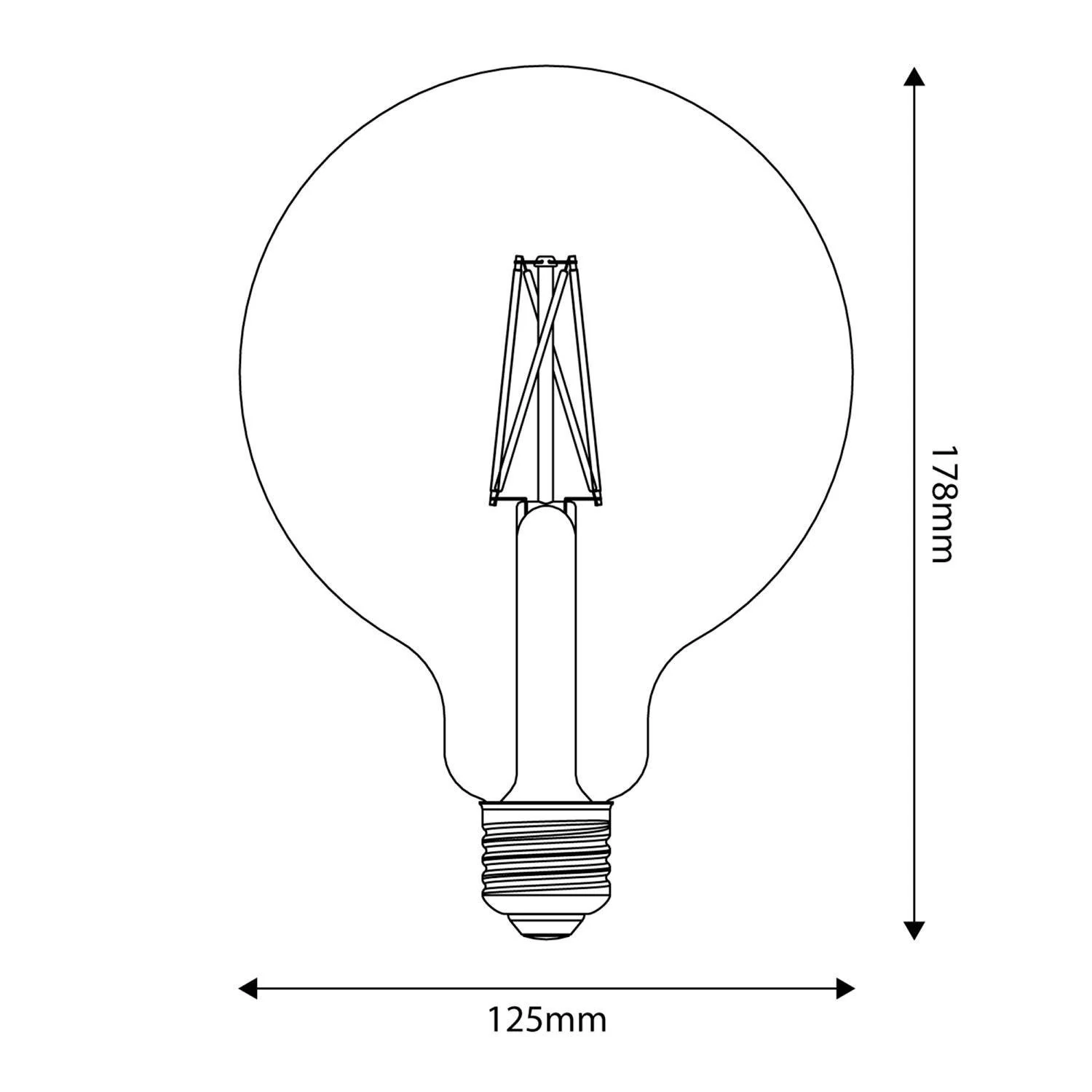 LED žarnica z učinkom porcelana CRI 95 G125 12W 1521Lm E27 2700K z možnostjo zatemnitve - P09