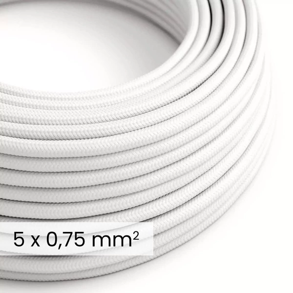 DALI tekstilni električni kabel 5x0,75 mm² v beli barvi - prekrit s tkanino, za svetilke in sisteme RM01