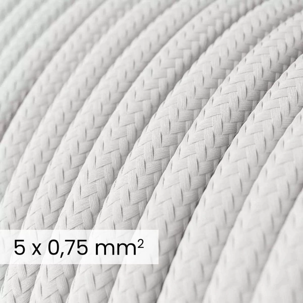 DALI tekstilni električni kabel 5x0,75 mm² v beli barvi - prekrit s tkanino, za svetilke in sisteme RM01