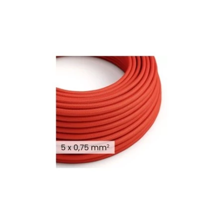 DALI tekstilni električni kabel 5x0,75 mm² v ognjeno rdeči barvi - Fleksibilni kabel za razsvetljavo in avtomatizacijo doma RM09