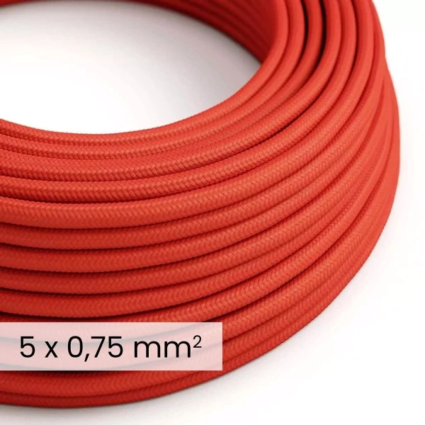 DALI tekstilni električni kabel 5x0,75 mm² v ognjeno rdeči barvi - Fleksibilni kabel za razsvetljavo in avtomatizacijo doma RM09