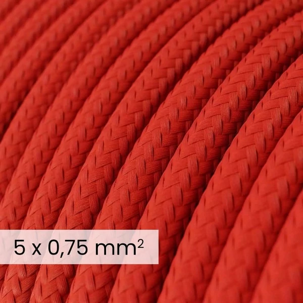 DALI tekstilni električni kabel 5x0,75 mm² v ognjeno rdeči barvi - Fleksibilni kabel za razsvetljavo in avtomatizacijo doma RM09