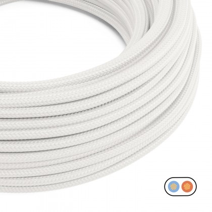 Ploski tekstilni kabel, prekrit z Optical White Gloss - PM01
