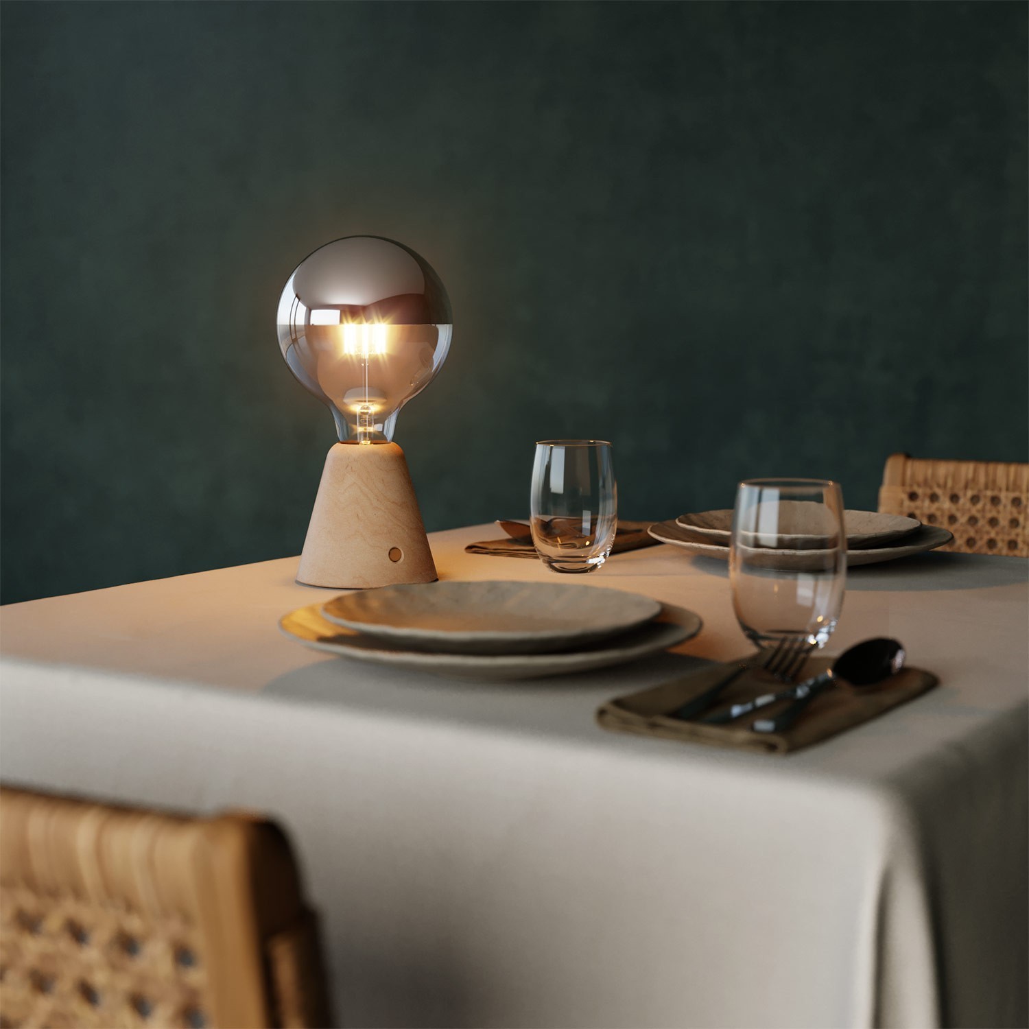 Prenosna in polnilna Cabless01 LED svetilka s sijalko Half Sphere Globe