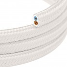 Ploski tekstilni kabel, prekrit z Optical White Gloss - PM01