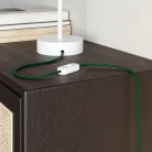 Ploski tekstilni kabel, prekrit s sijajno Zeleno tkanino - PM21