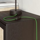Ploski tekstilni kabel, prekrit s sijajno Lime Zeleno tkanino - PM18