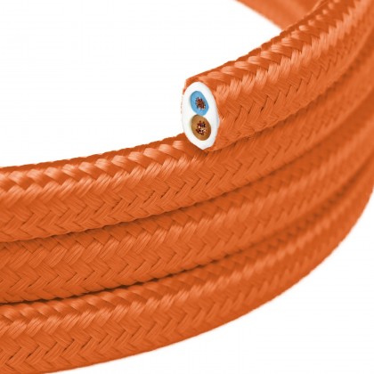 Ploski tekstilni kabel, prekrit s Oranžno ognjeno tkanino - PM15