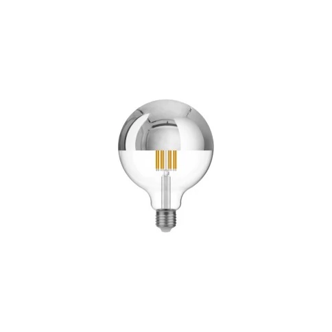 LED žarnica pol krogle srebrna žoga G125 7W 650Lm E27 2700K Zatemnjljiva - A05