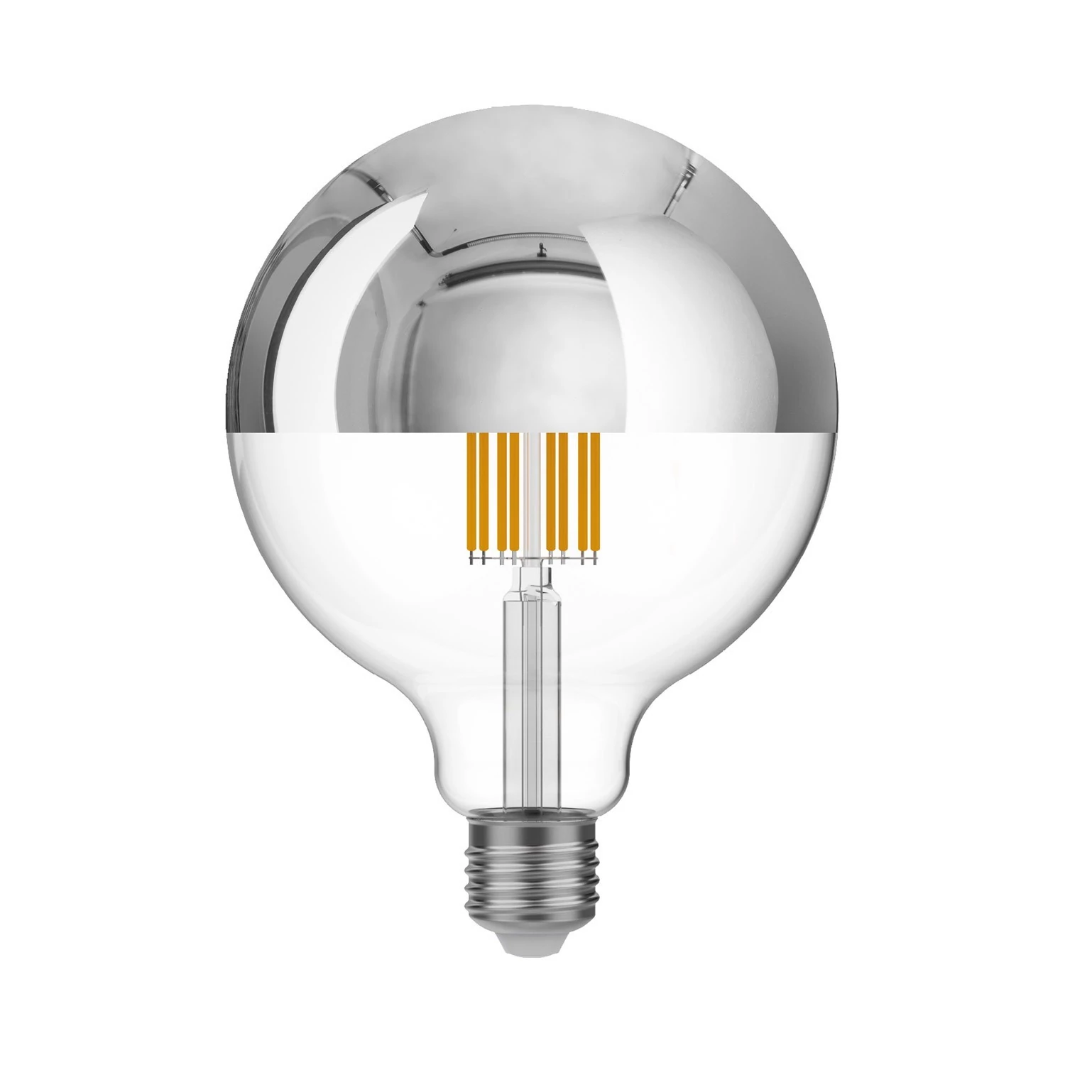 LED žarnica pol krogle srebrna žoga G125 7W 650Lm E27 2700K Zatemnjljiva - A05
