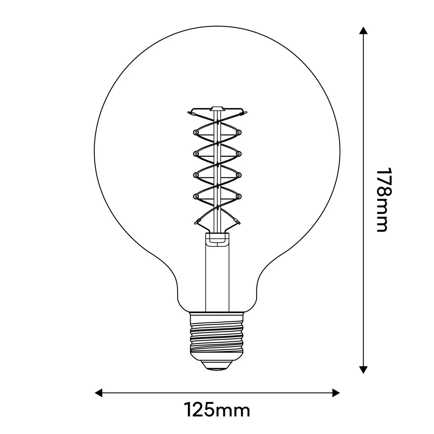 LED žarnica Smoky Globo G125 4,8W 250Lm E27 1800K Dimmable - D04