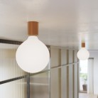 Kovinska stenska svetilka z globus žarnico s porcelanskim učinkom
