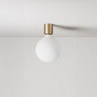 Kovinska stenska svetilka z globus žarnico s porcelanskim učinkom