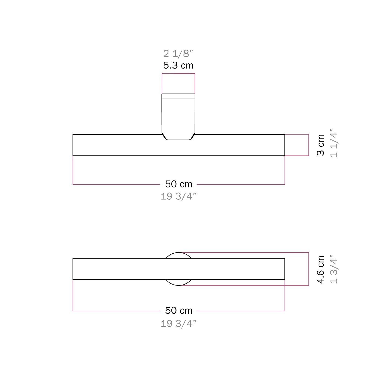 Kovinska stenska ali stropna svetilka esse14 z LED linearno žarnico S14d