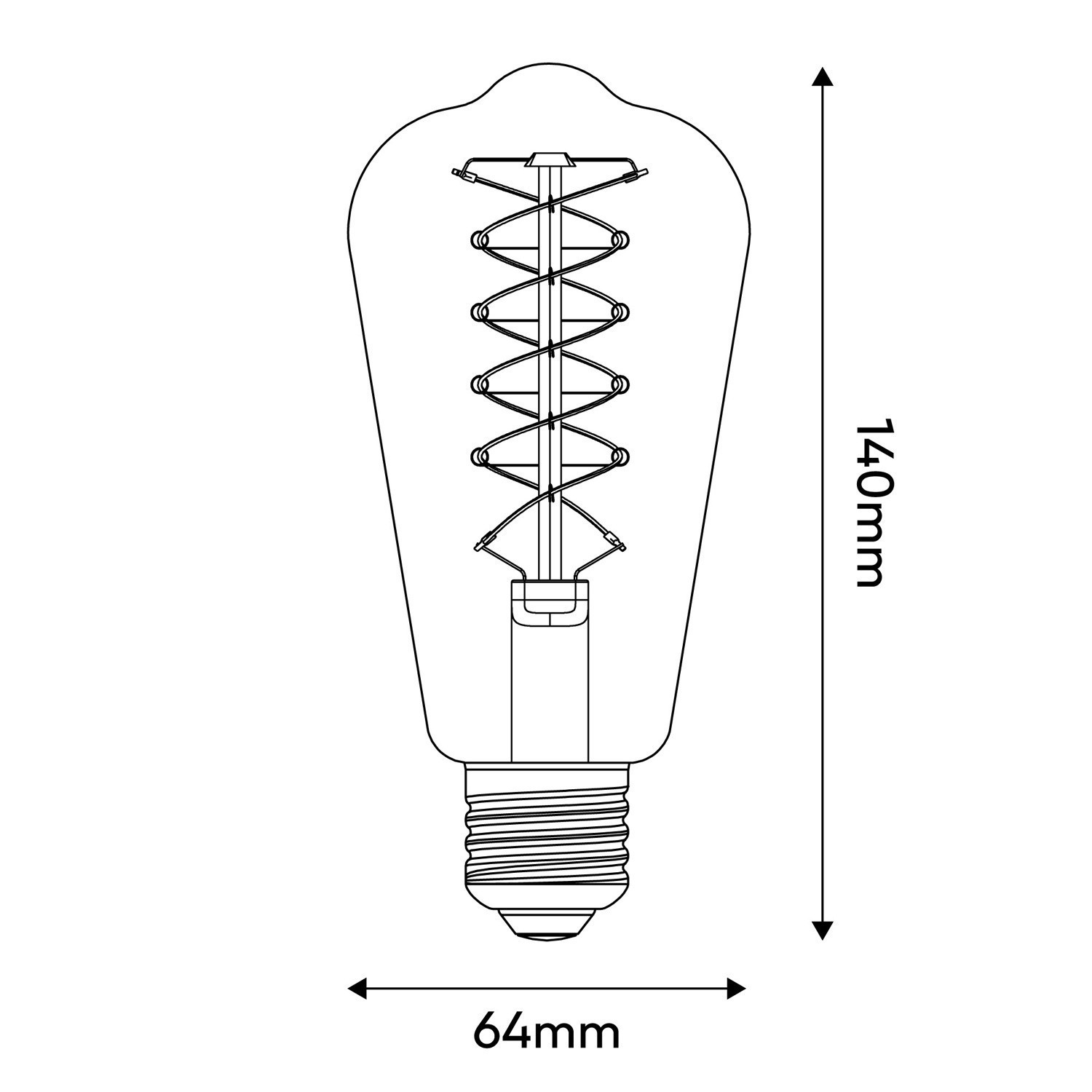 LED Žarnica Filament Bela Edison ST64 5,9W 500Lm E27 2700K Dimerabilna - W02