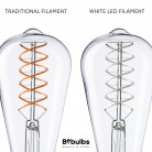 LED Žarnica Filament Bela Edison ST64 5,9W 500Lm E27 2700K Dimerabilna - W02