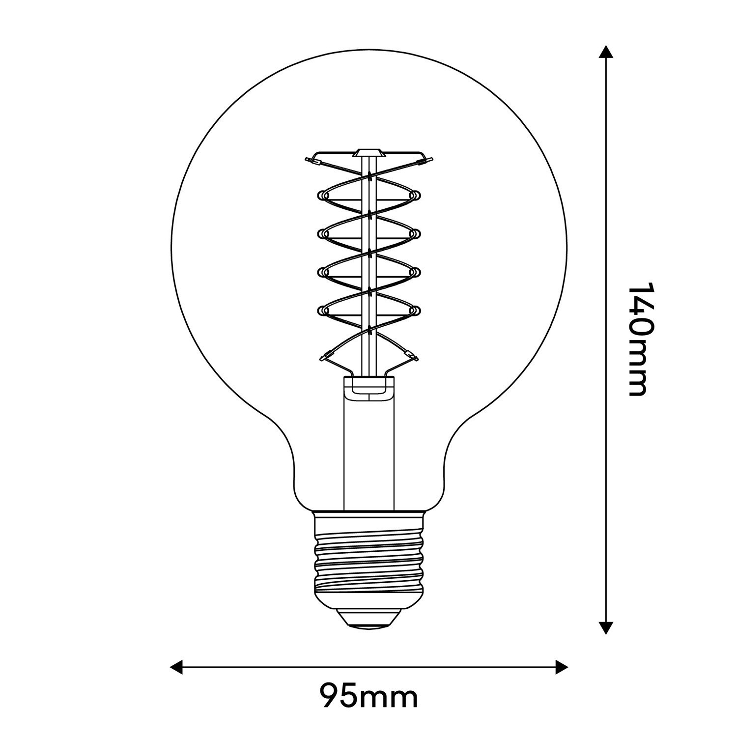 LED Žarnica Filament Bela Globo G95 5,9W 500Lm E27 2700K Dimerabilna - W03