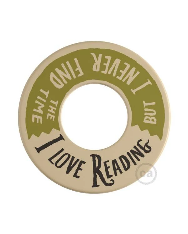 MINI-UFO: obojestranski leseni disk iz zbirke  READING BALLSH*T, napis 2 PAGES + LOVE READING