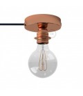 Spostaluce, bakrena kovinska svetilka z grlom E27 z dvema navojnima obročkoma in kablom ter stranskima izhodoma