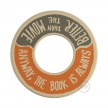 MINI-UFO: obojestranski leseni disk iz zbirke READING BALLSH*T, napis WAR&PEACE + BETTER THAN THE MOVIE