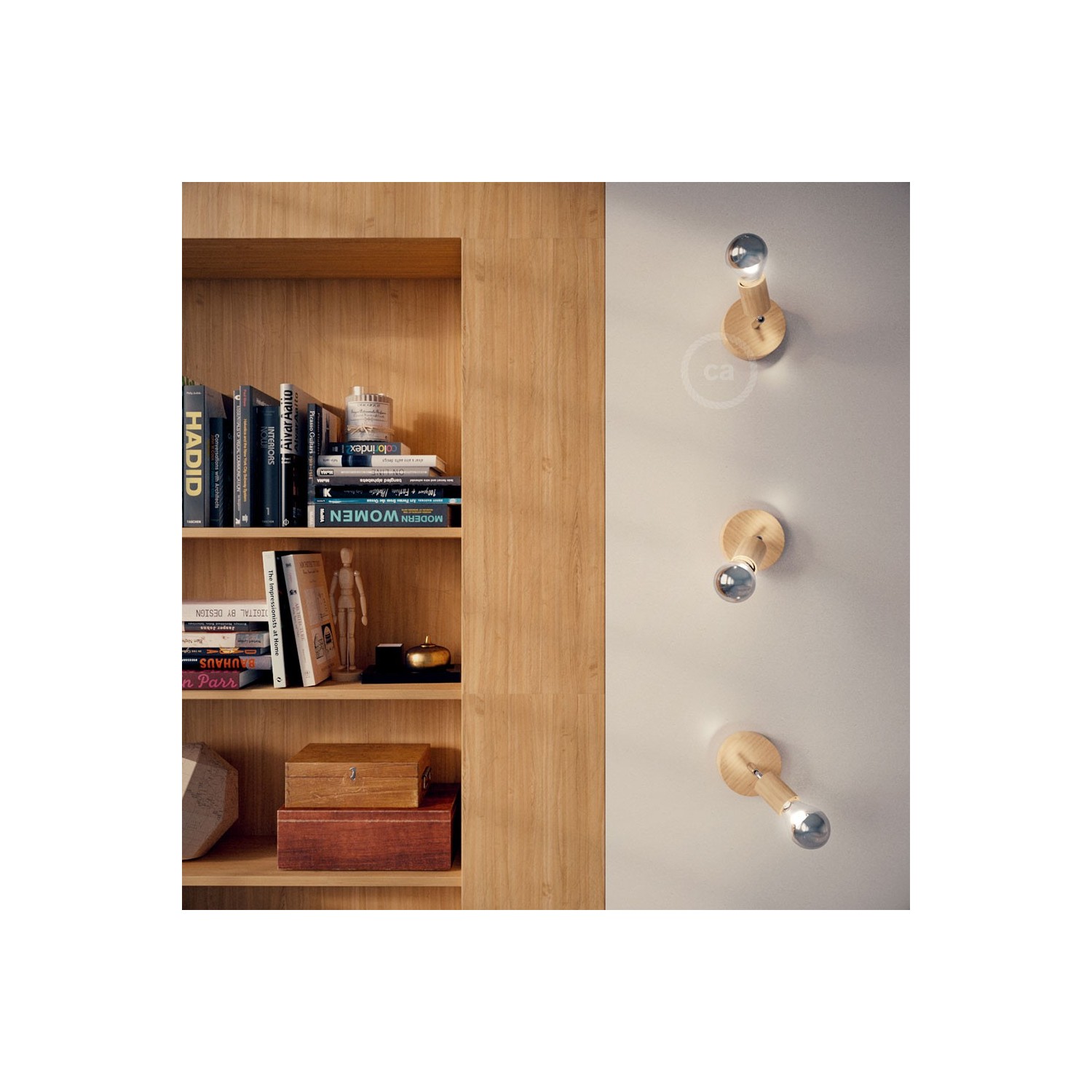 Fermaluce Natural, leseno svetilo za stropno ali stensko montažo
