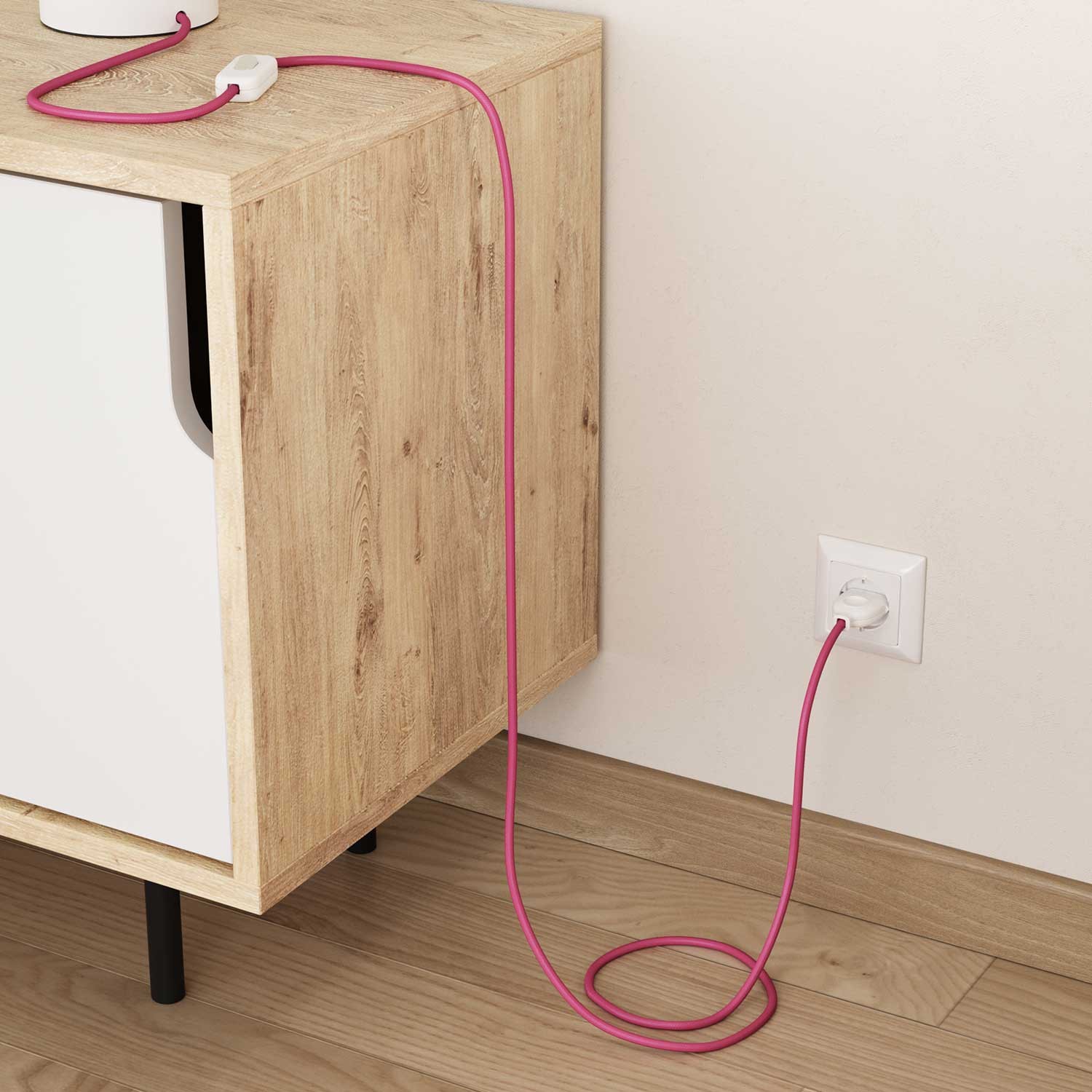 Okrogel tekstilen električen kabel RM08 - fuksija