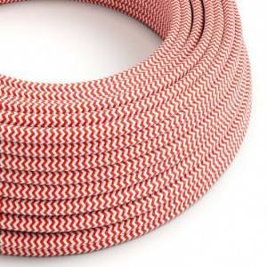 Okrogel tekstilen električen kabel RZ09 - rdeč