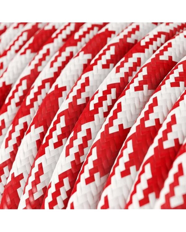 Okrogel tekstilen električen kabel RP09 - rdeč