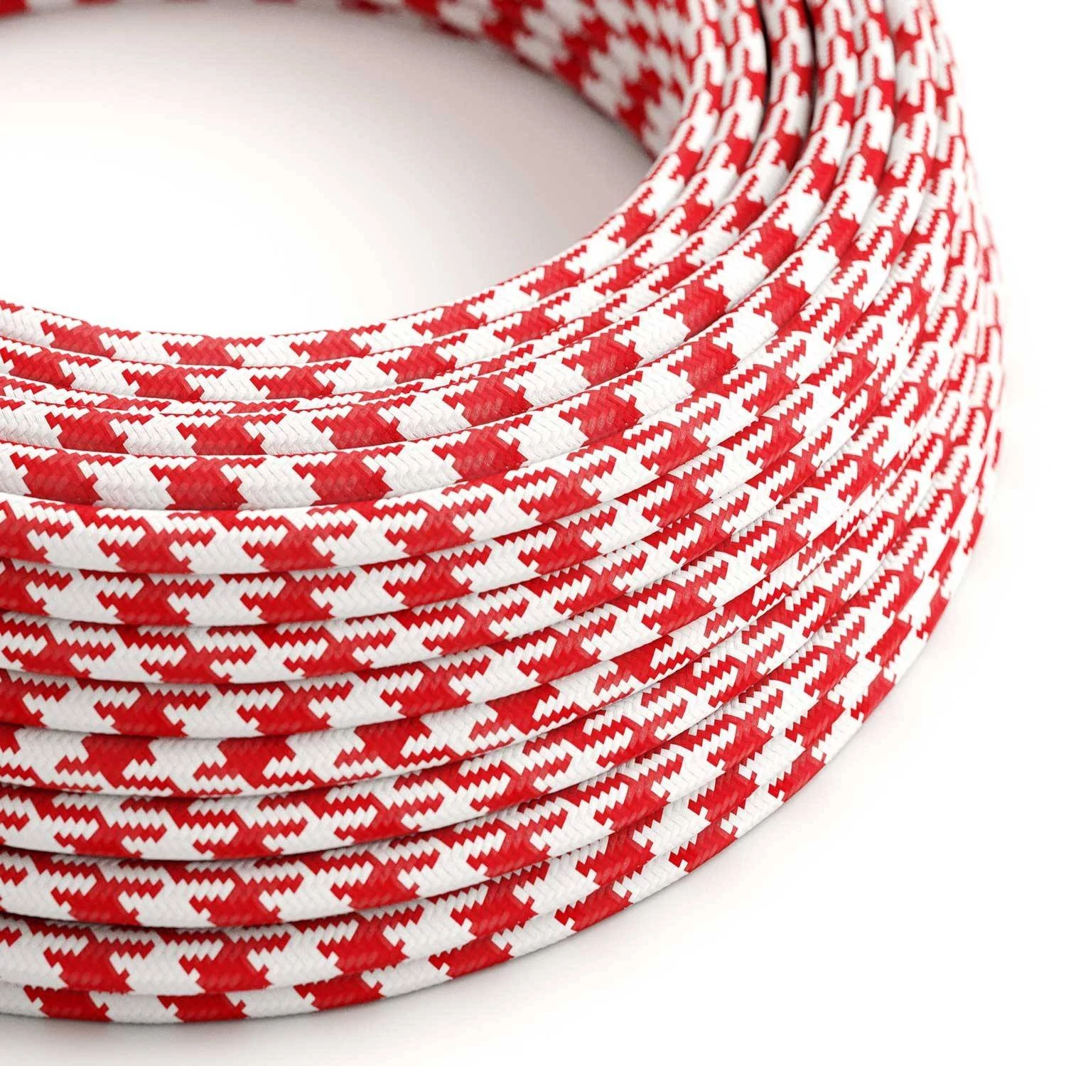 Okrogel tekstilen električen kabel RP09 - rdeč