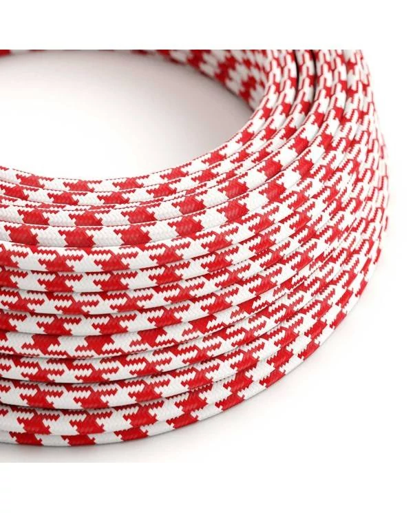 Okrogel tekstilen električen kabel RP09 - rdeč