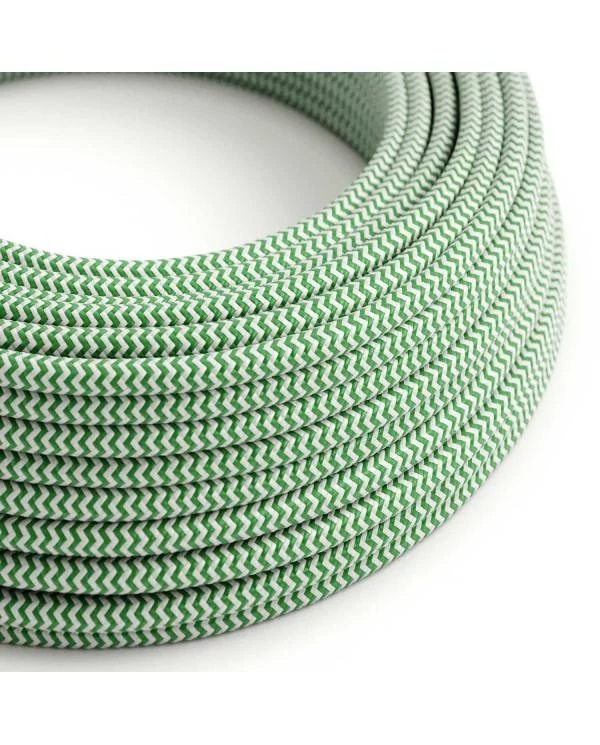Okrogel tekstilen električen kabel RZ06 - zelen