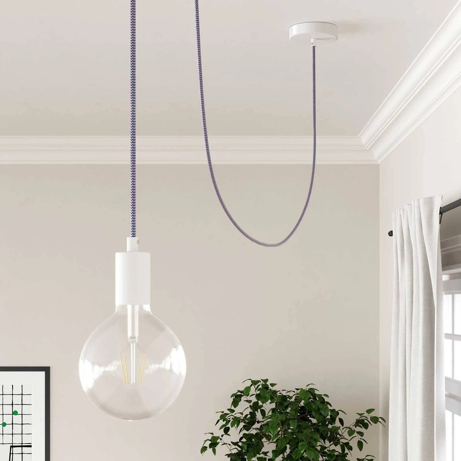 Okrogel tekstilen električen kabel RZ07 - lila