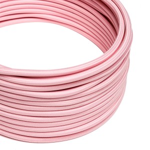Okrogel tekstilen električen kabel RM16 - Baby Pink