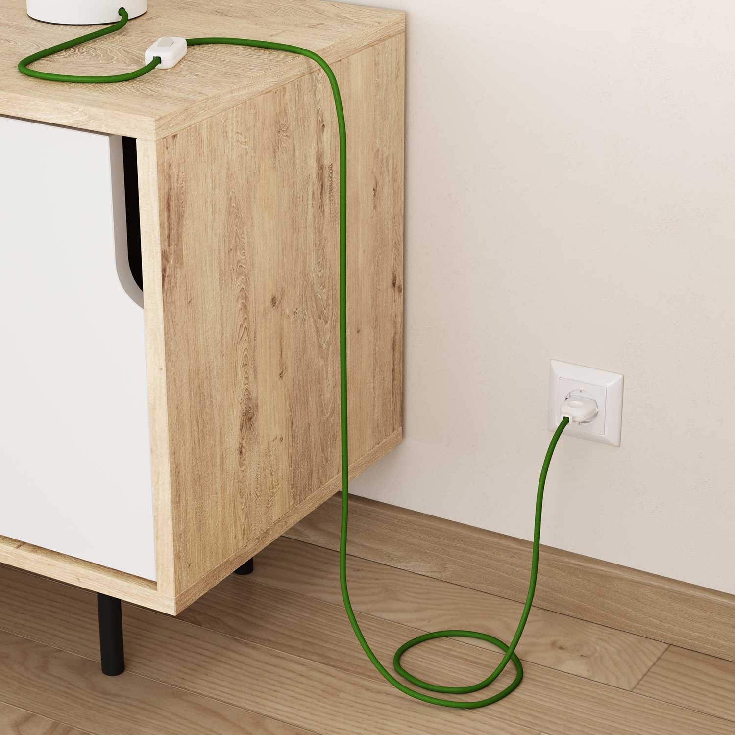 Okrogel tekstilen električen kabel RM18 - limeta zelen