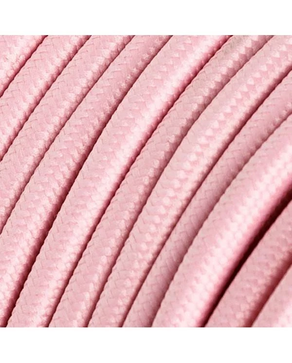 Okrogel tekstilen električen kabel RM16 - Baby Pink
