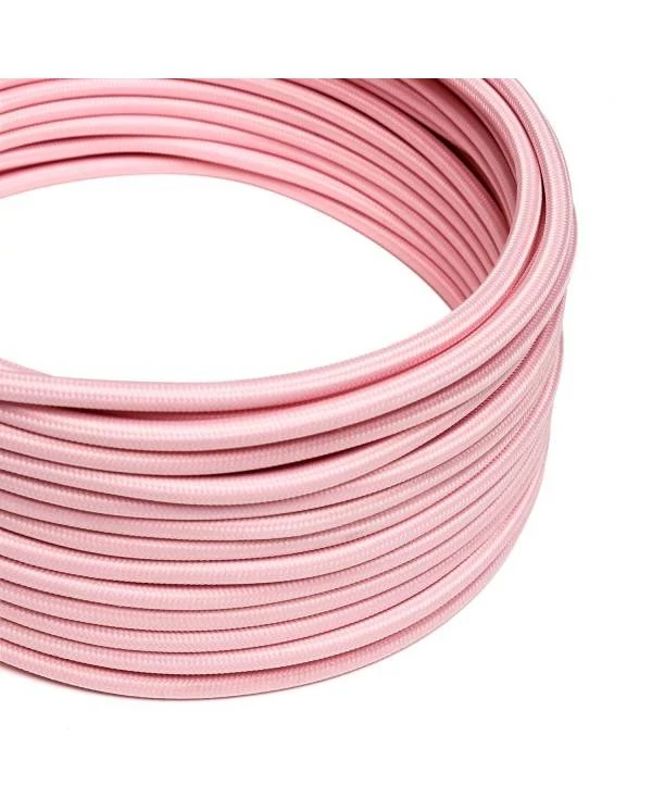 Okrogel tekstilen električen kabel RM16 - Baby Pink