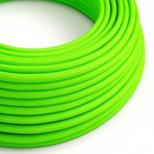 Okrogel tekstilen kabel Fluo zelen RF06
