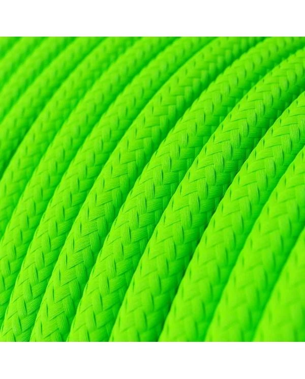 Okrogel tekstilen kabel Fluo zelen RF06