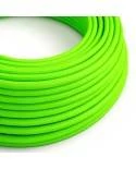 Okrogel tekstilen kabel Fluo zelen RF06