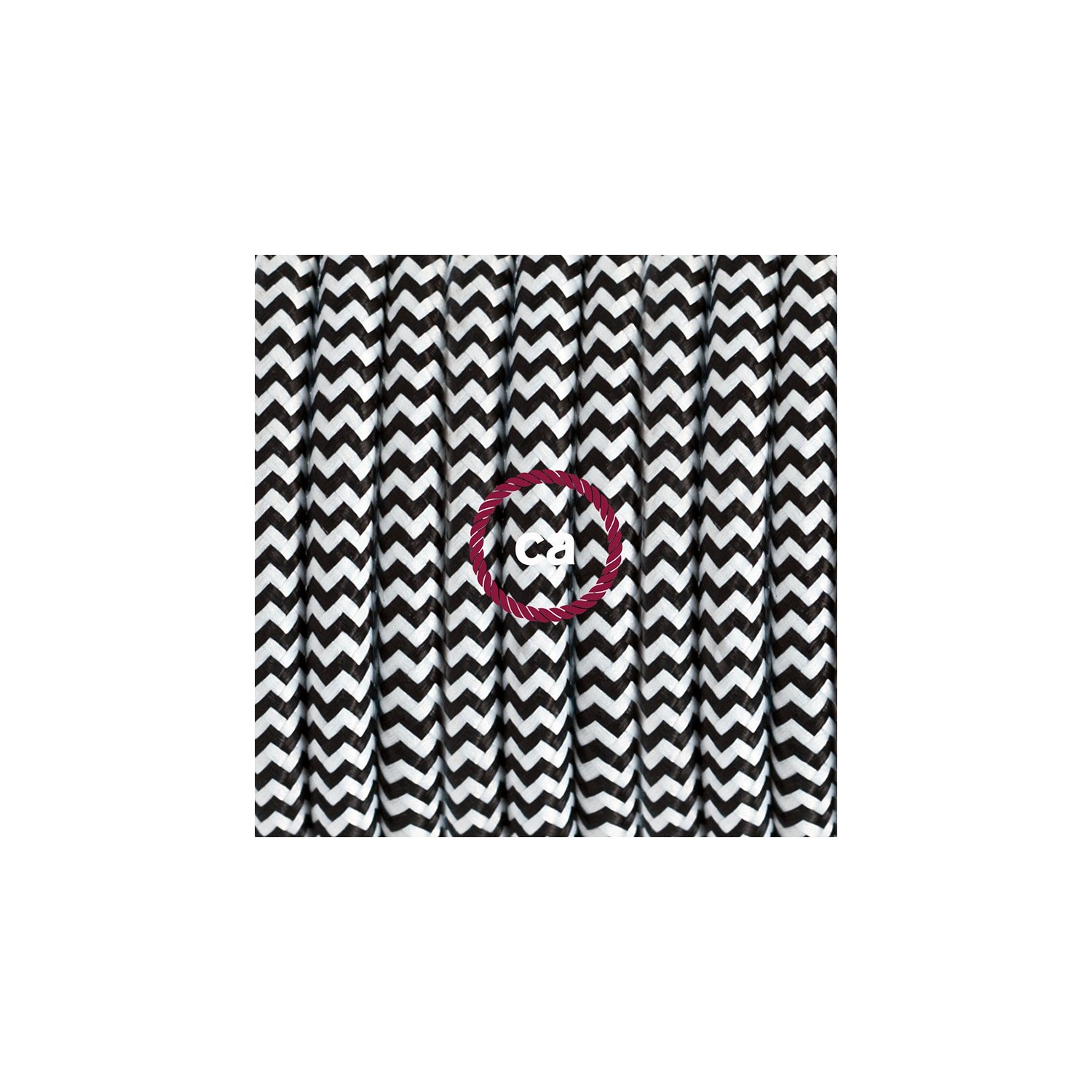 Komplet s talnim stikalom, RZ04 zigzag črn rejon 3 m. Izberite barvo vtikača in stikala.