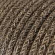 Okrogel tekstilen električen kabel RN04 Naravni rjavi lan